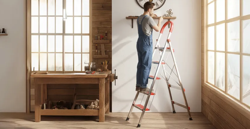 Stabilit Alüminyum 5 Basamak Katlanabilir Ev - Ofis Tipi Merdiven 