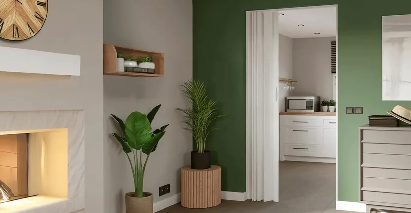 LORIN Akordiyon Kapı Beyaz  