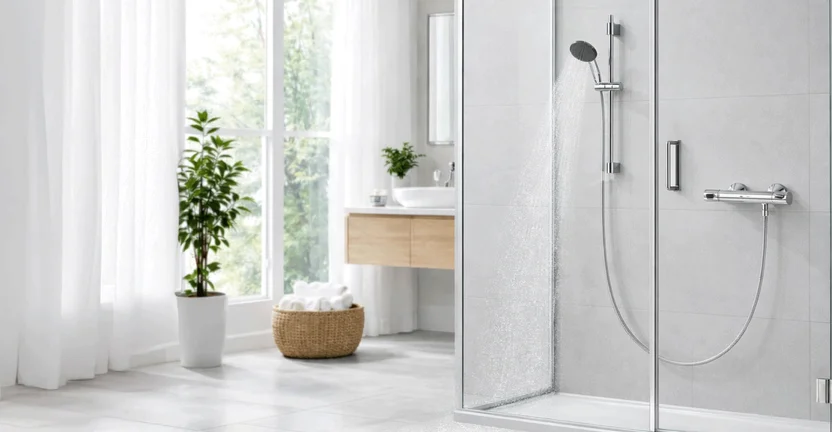 Grohe Precision Flow Termostatik Duş Bataryası ve Vitalio Start 110 Sürgülü Duş Seti