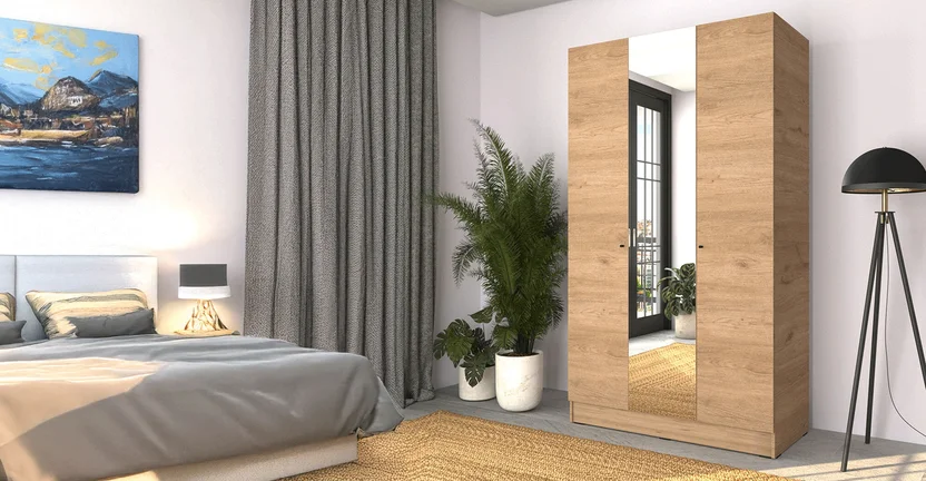 Adore Trendline 3 Kapılı Aynalı Gardırop Florida Meşe