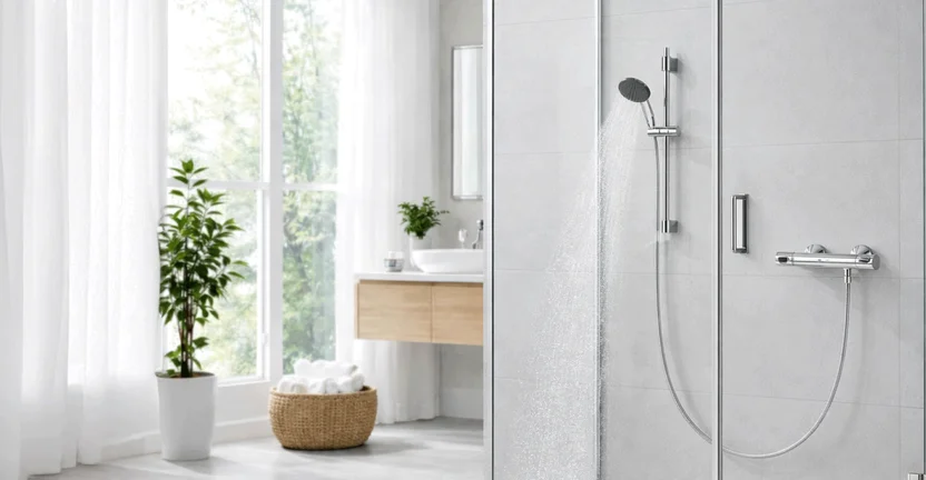 Grohe Precision Flow Termostatik Duş Bataryası ve Vitalio Start 110 Sürgülü Duş Seti
