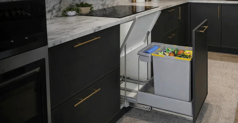 Pelikan 81550 Raylı Dolap İçi Çöp Kovası 20 L Gri