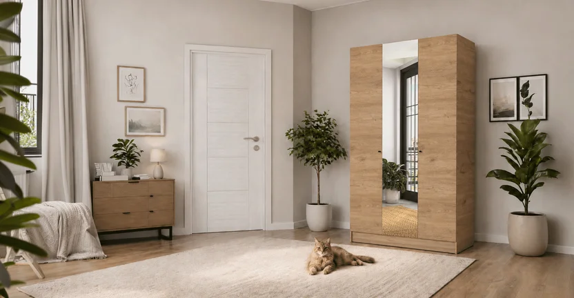 Adore Trendline 3 Kapılı Aynalı Gardırop Florida Meşe