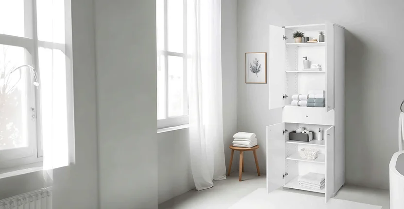 Adore Diamond 4 Kapaklı Tek Çekmeceli Raflı Dolap 