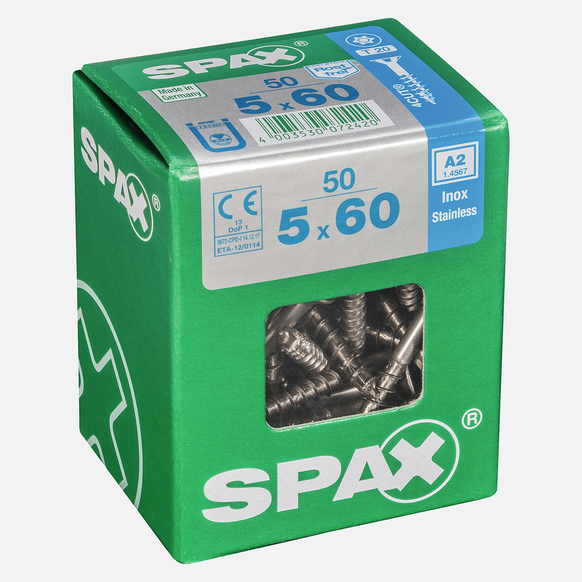    SPAX Havşa Vida A2 Paslanmaz 5X60   