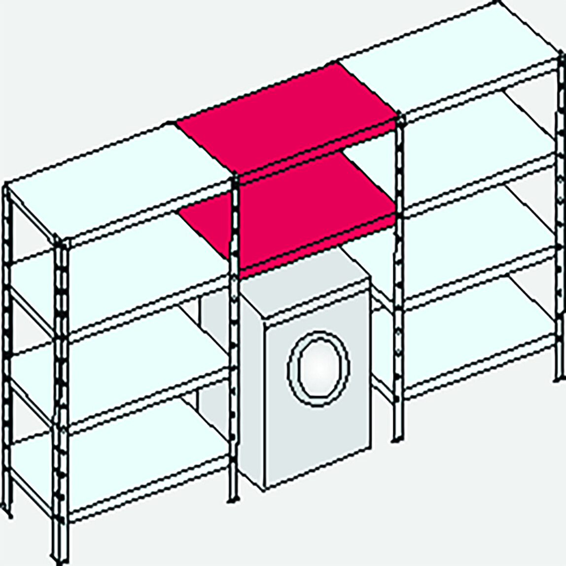    Regalux Metal Raf 120X50 cm Gümüş  