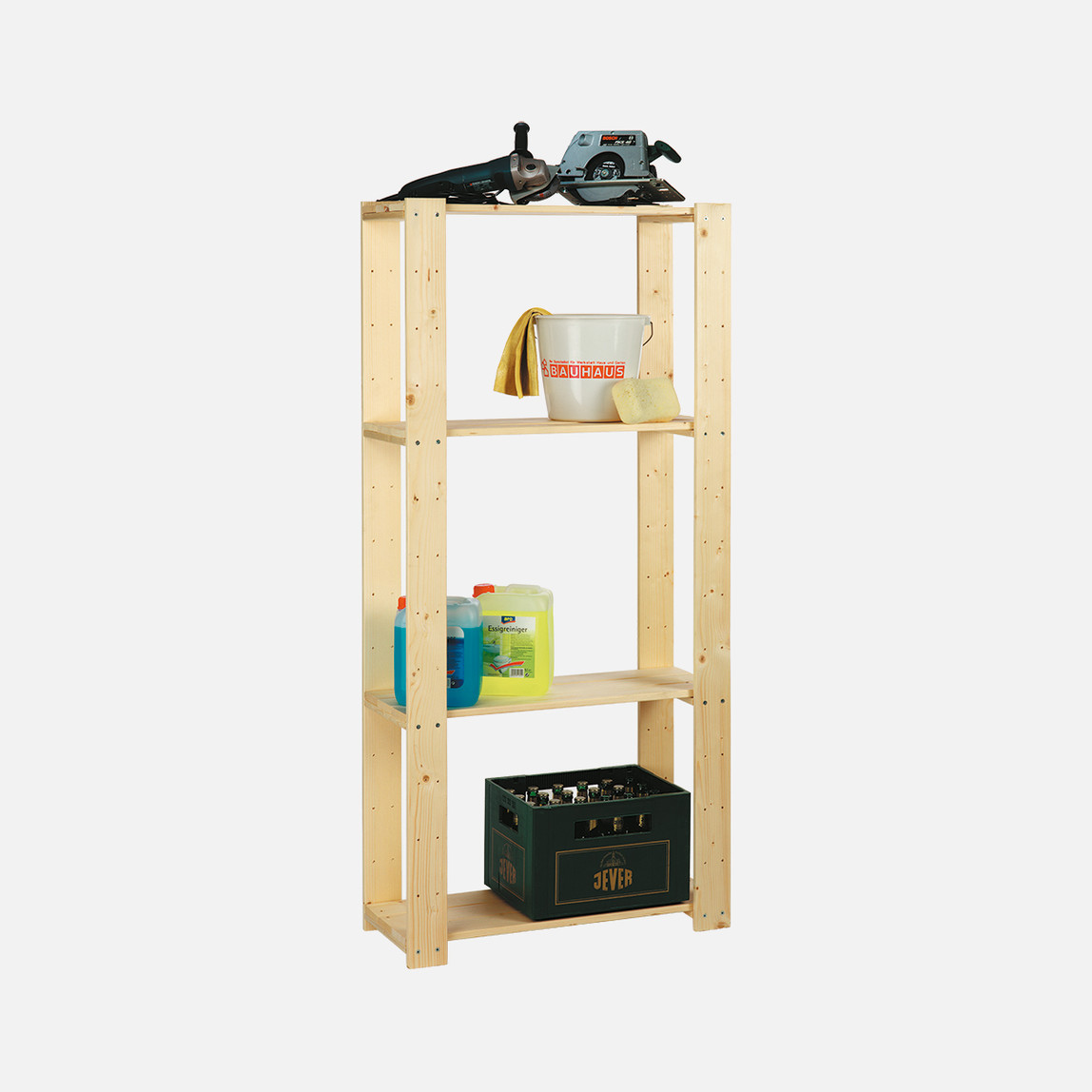    Regalux Heavy 4 Zeminli Ahşap Raf 