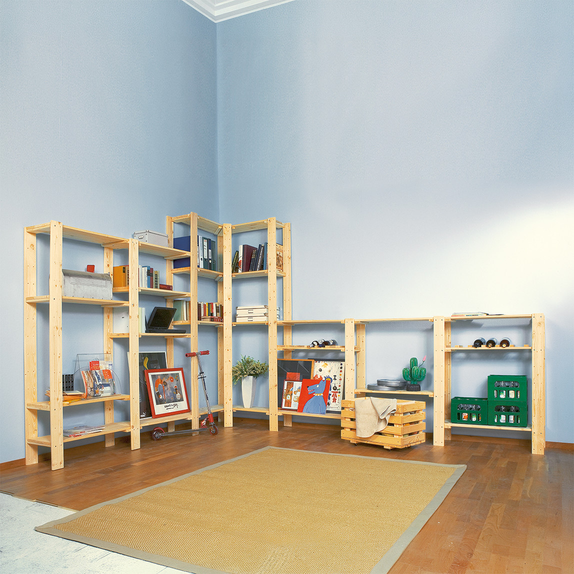    Regalux Heavy 4 Zeminli Ahşap Raf 