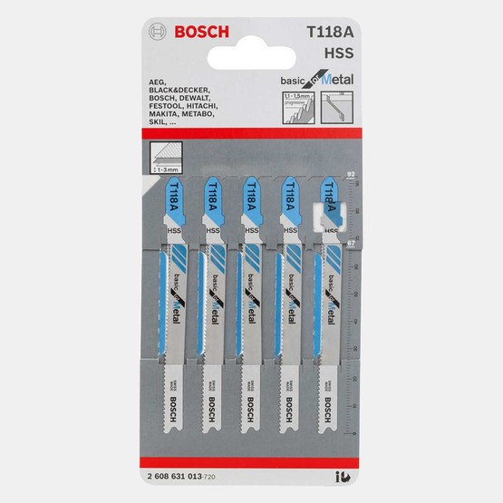 Bosch Metal 5'li Paket T118 A Hss 50 mm 