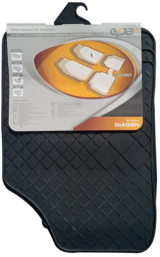 Erpar Diagon Oto Paspası Şaft Üstülü  Siyah 