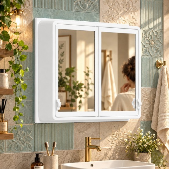 Venüs  Aynalı 48 cm Banyo Dolabı Üst Modül Mavi