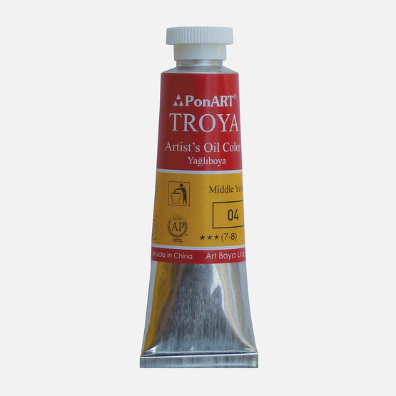 PonArt  Troya Yağlı Boya Tüp 04 Chrome Sarı 37 ml 
