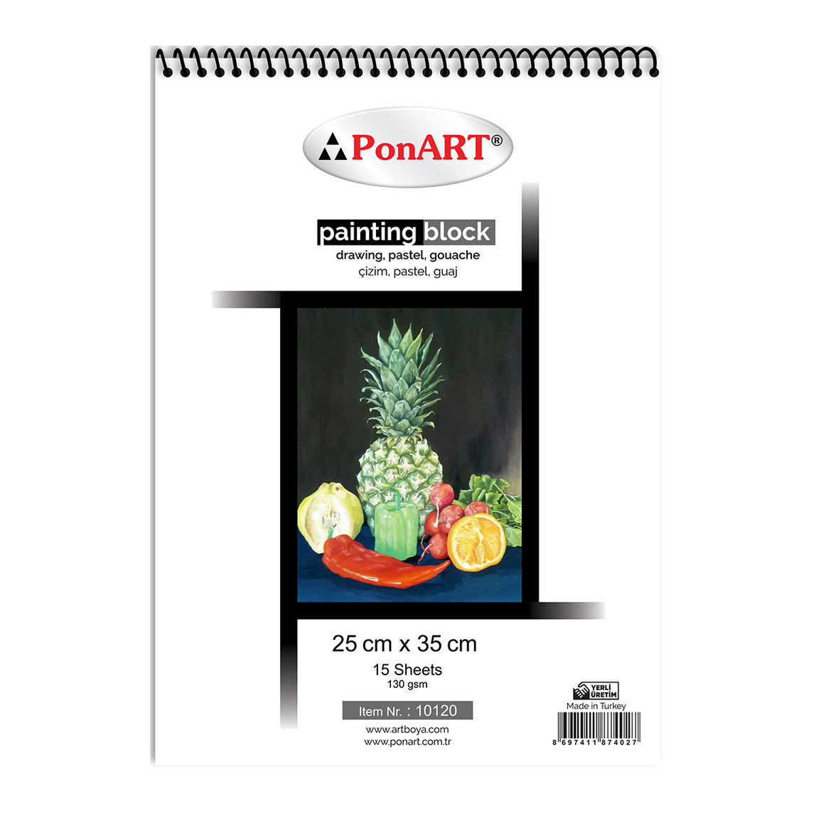    PonArt  10 120 Drawing&Painting Blok 130gr 15 Yaprak  