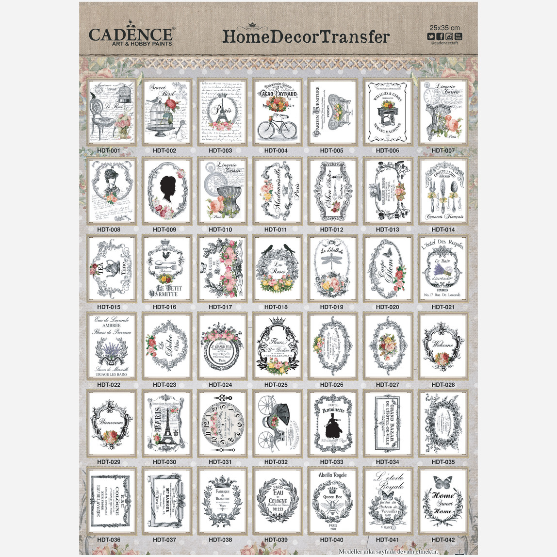    Cadence Hazır Transfer 25x35 cm 