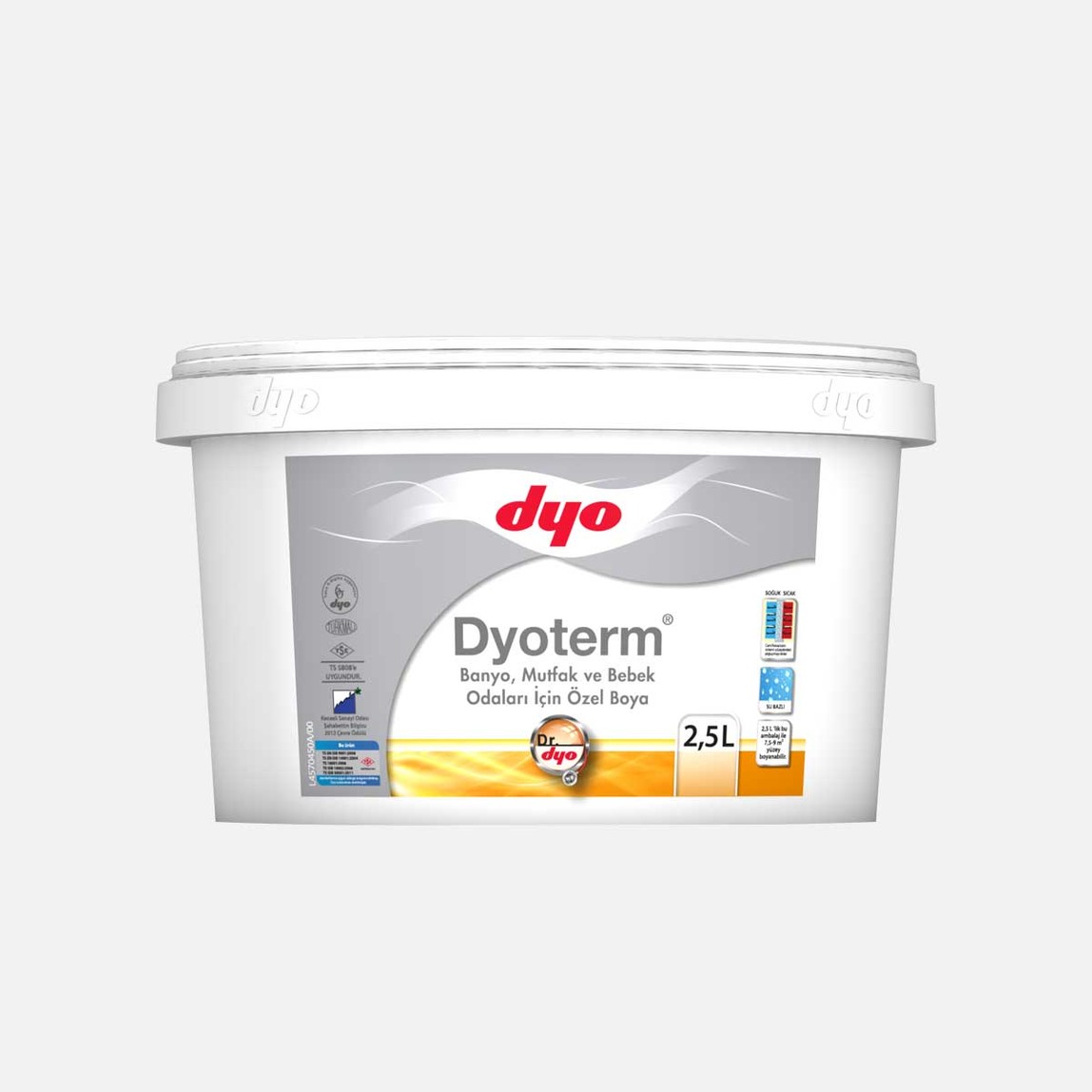    Dyonem Beyaz Banyo- Mutfak-Bebek Odaları İçin 2,5 lt  
