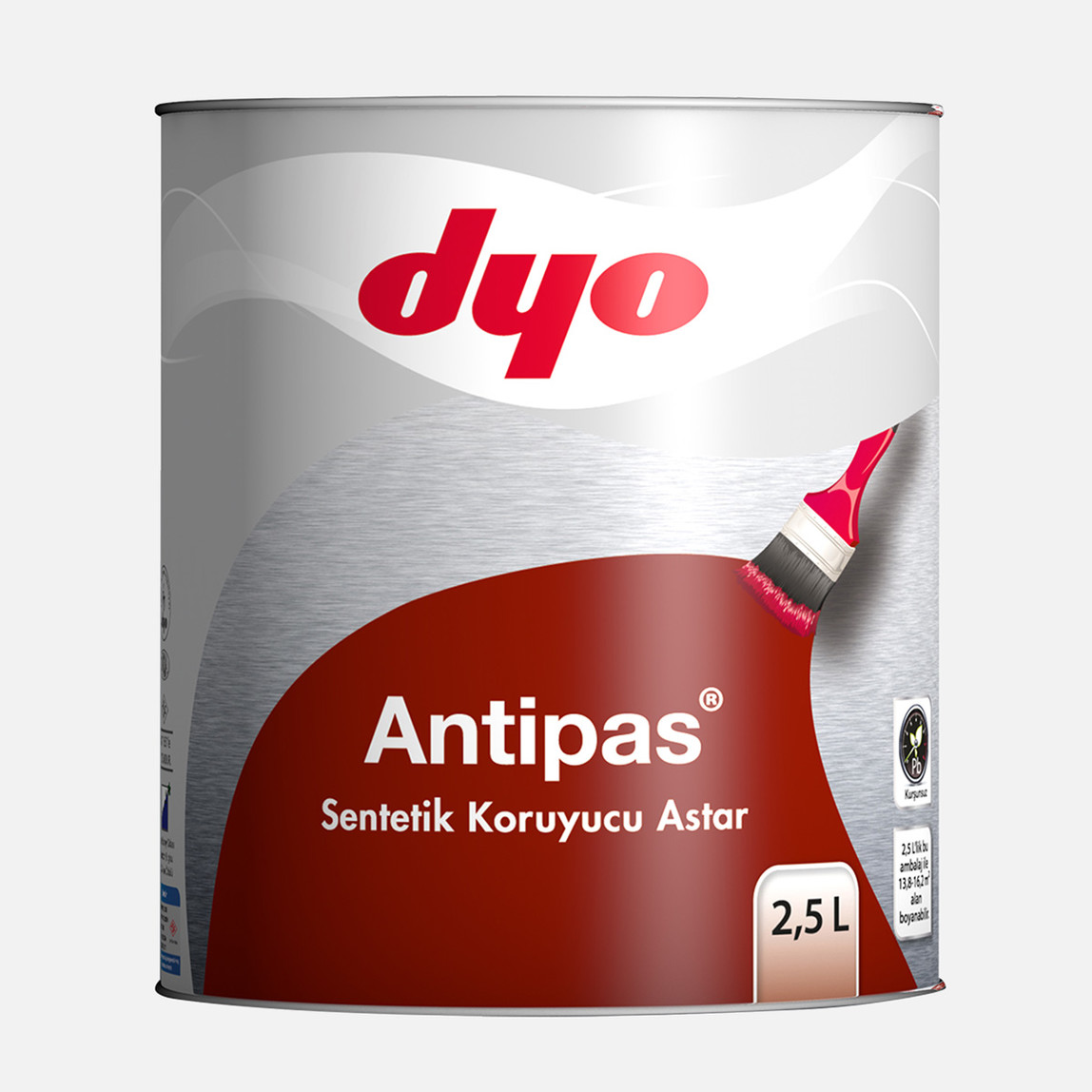    Dyo Antipas Sentetik Koruyucu Astar 2,5Lt Kırmızı 