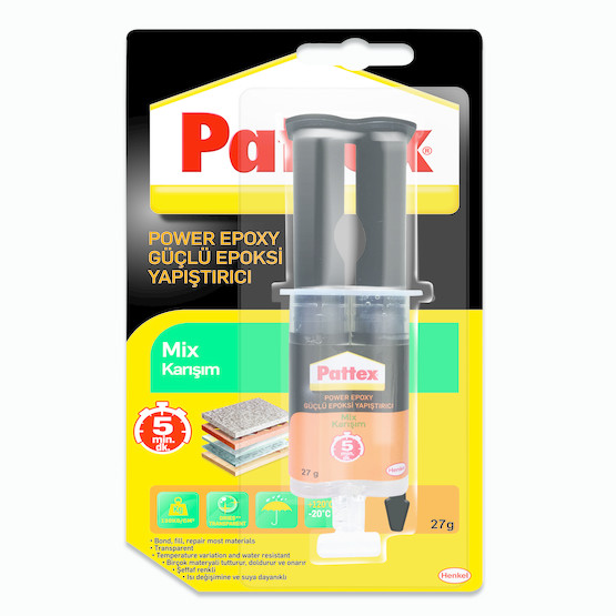 Pattex Power Epoksi Güçlü Yapıştırıcı-Mix Karışım 27 Gr 