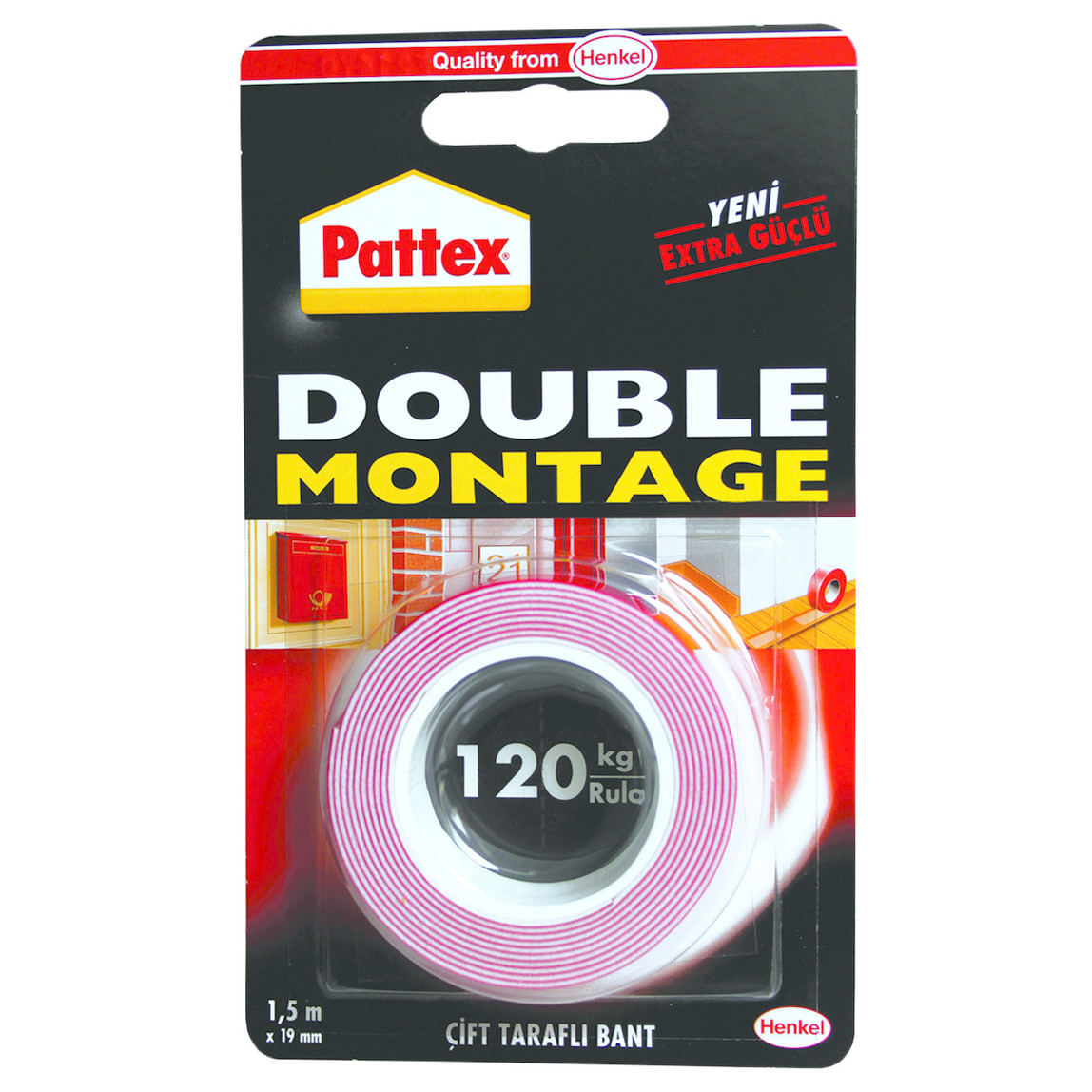    Pattex Double Montaj Bandı 120 kg 19 mm x 1.5 m 