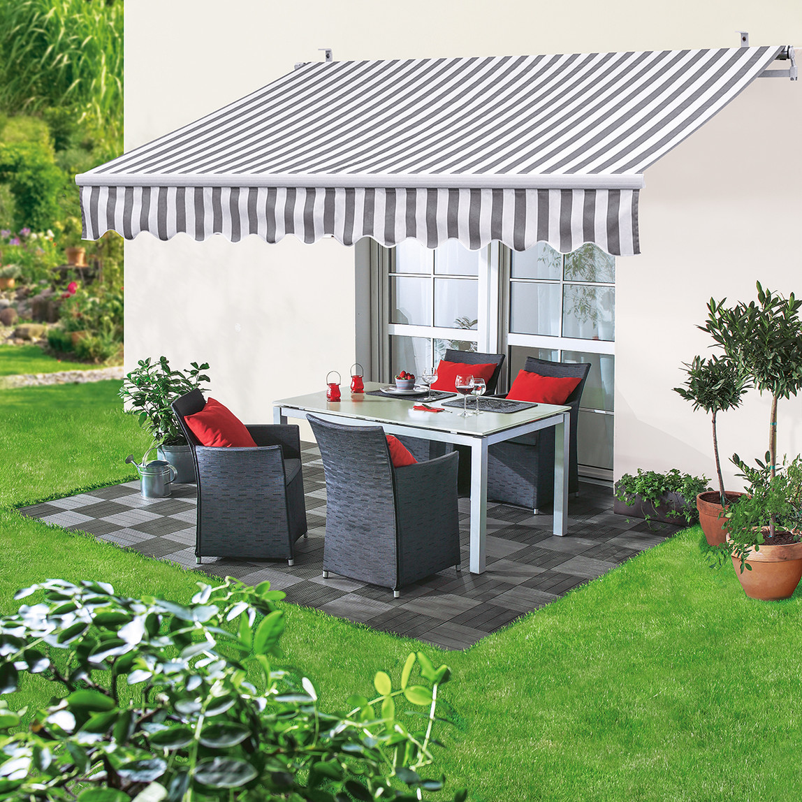    Sunfun Polyester Tente Gri-Beyaz 300x200 cm 