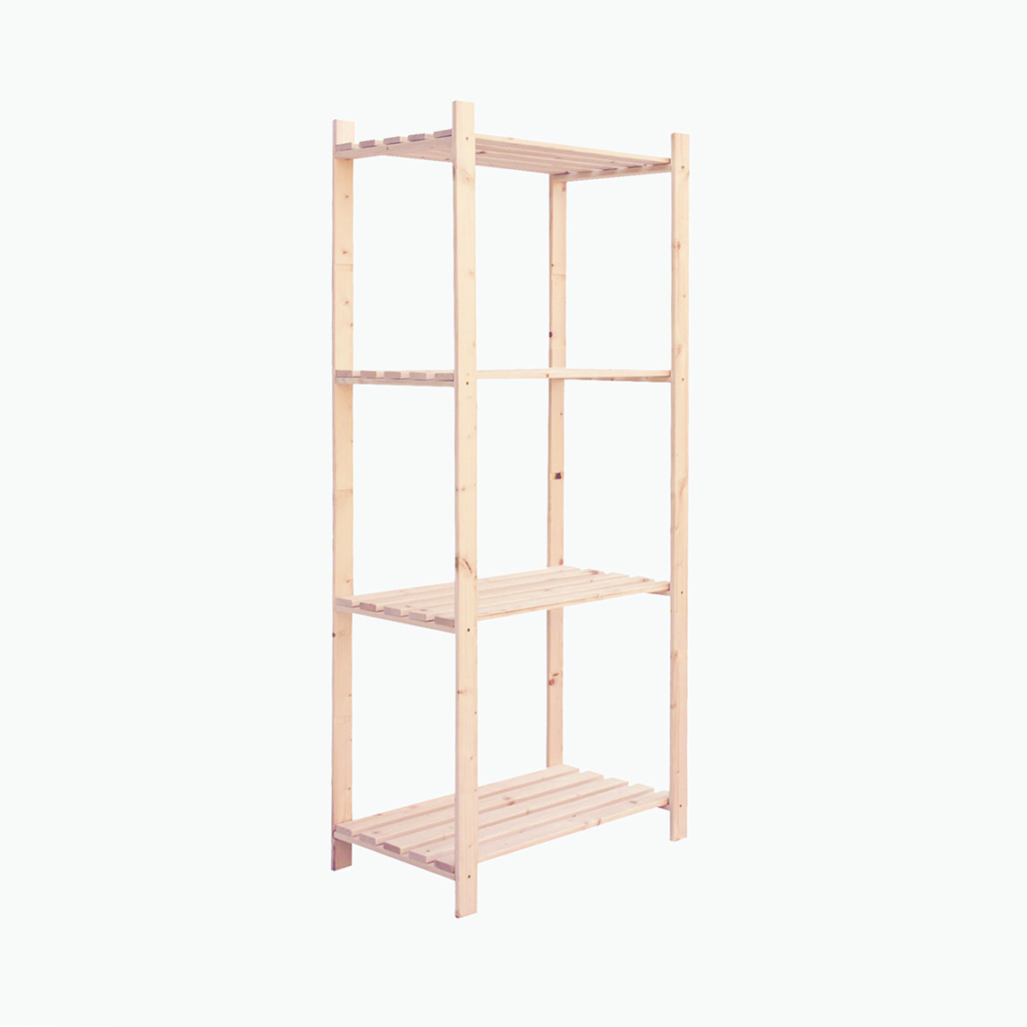    Regalux Ahşap Dikdörtgen Ayaklı 4 Raflı Salon Dekoratif Raf Seti Kahverengi  