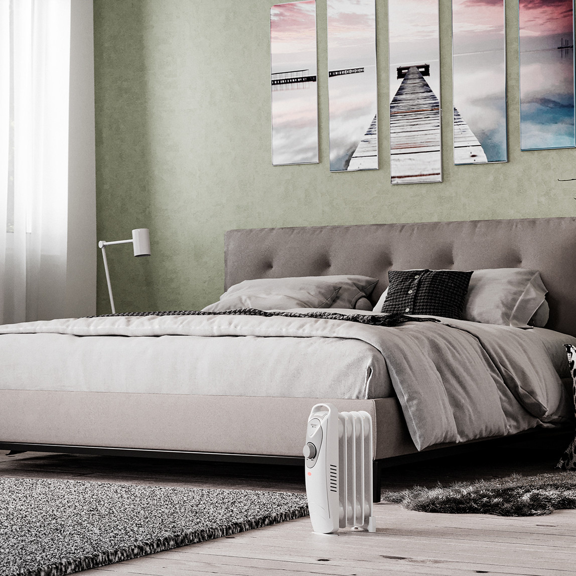    Voltomat Termostatlı 600 W 5 Dilim Elektrikli Radyatör Beyaz   