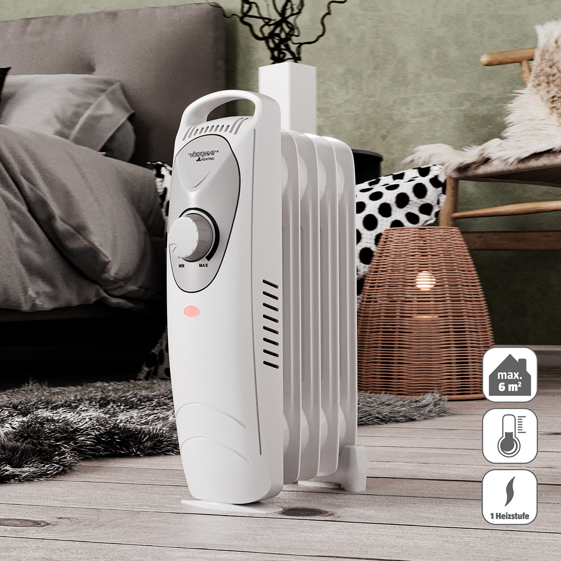    Voltomat Termostatlı 600 W 5 Dilim Elektrikli Radyatör Beyaz   