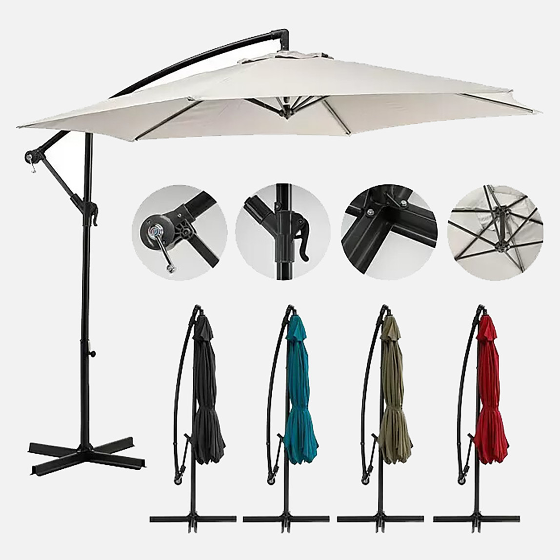    Sunfun Toscana Şemsiye Ekru 300 cm  