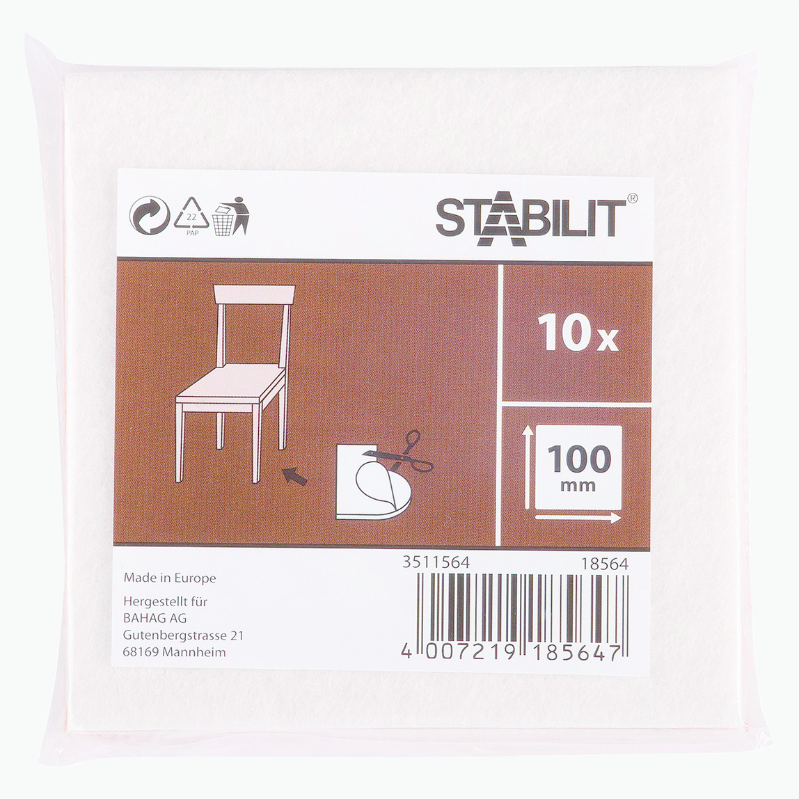    Stabilit Kaydırmaz 10 Adet 100 X 100 mm   