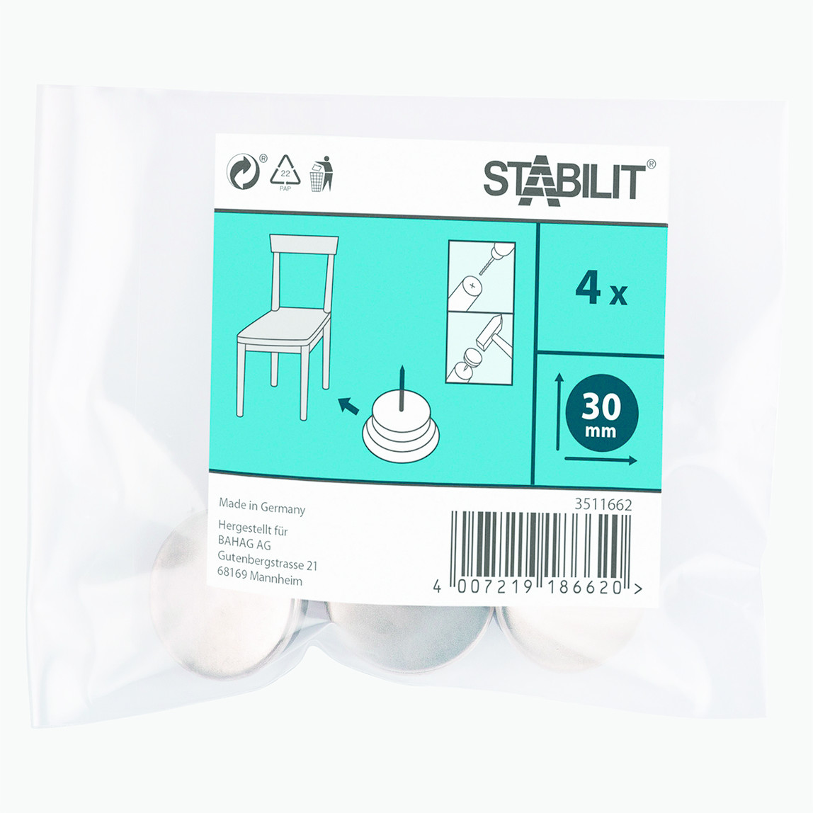    Stabilit Çelik Kayak Ağaç Mobilya İçin  