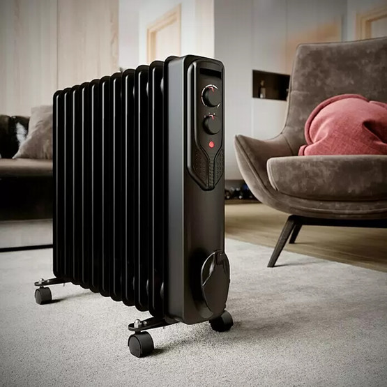 Voltomat Termostatlı 2500 W 11 Dilim Yağlı Radyatör Siyah  