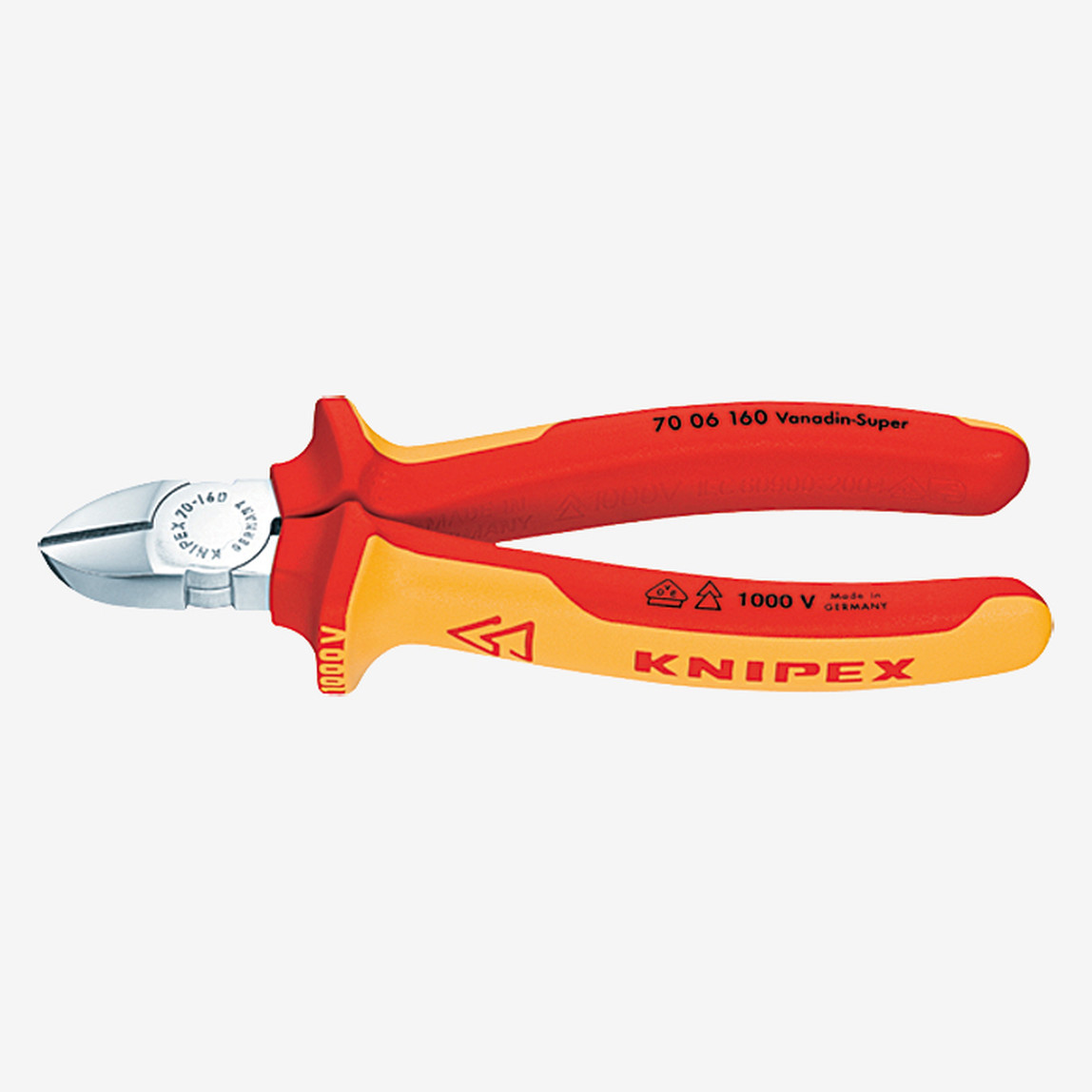    Knipex Krom kaplama VDE 160 mm Yan keski  