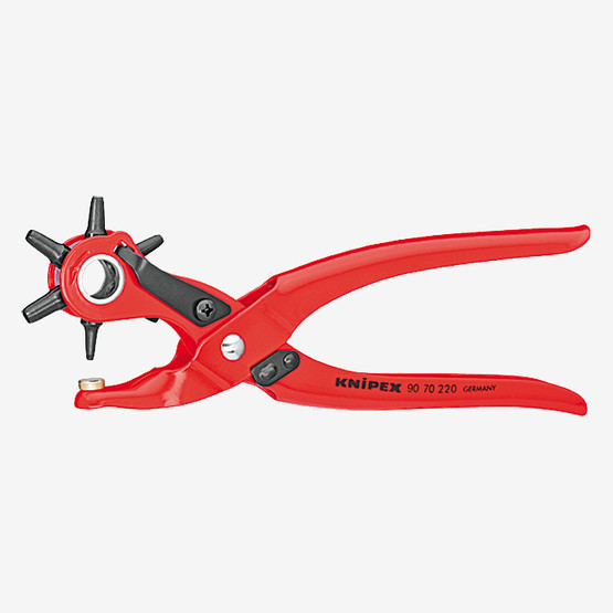 Knipex Toz Kaplamalı 220 mm Delik Açma Pensesi (Döner Kafali) Kırmızı 