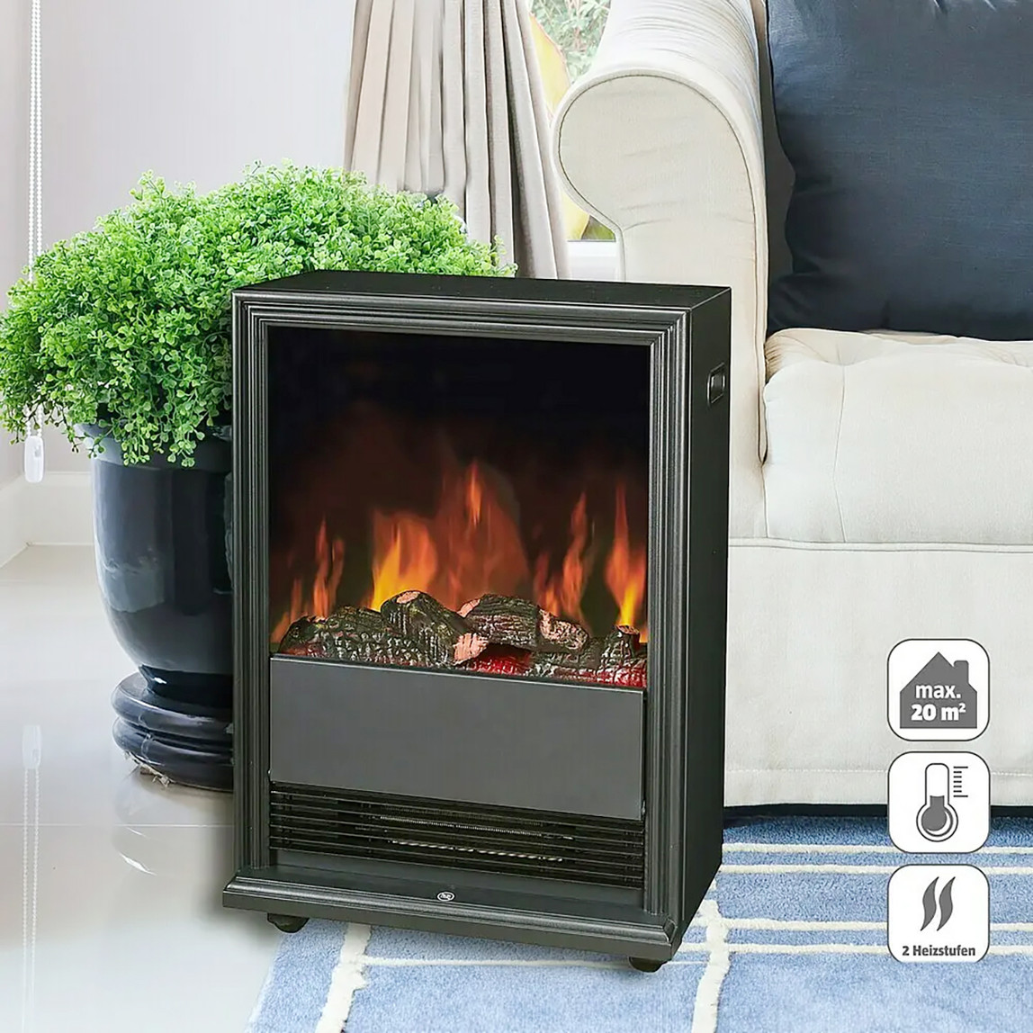    Voltomat 2000 W Dikdörtgen Ayaklı Dekoratif Şömine Antrasit 