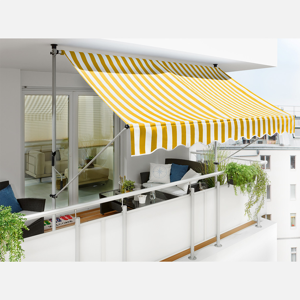    Sunfun Teleskopik Tente Sarı-Beyaz 300x130 cm  