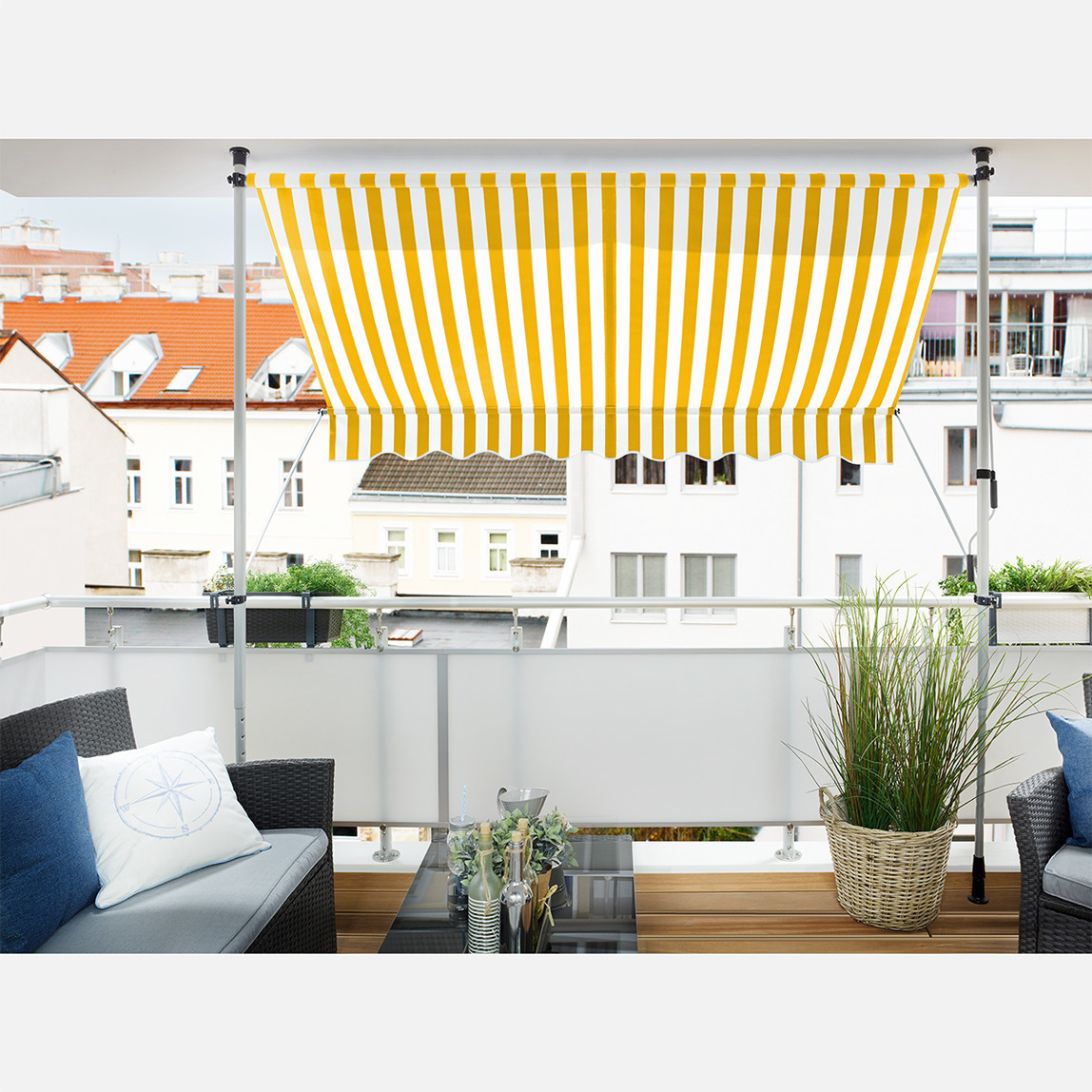    Sunfun Teleskopik Tente Sarı-Beyaz 300x130 cm  