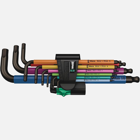 Wera 05073593001 950/9 Hex-Plus Renkli 9 Parça Allen Seti