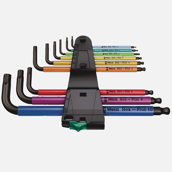 Wera 05073593001 950/9 Hex-Plus Renkli 9 Parça Allen Seti