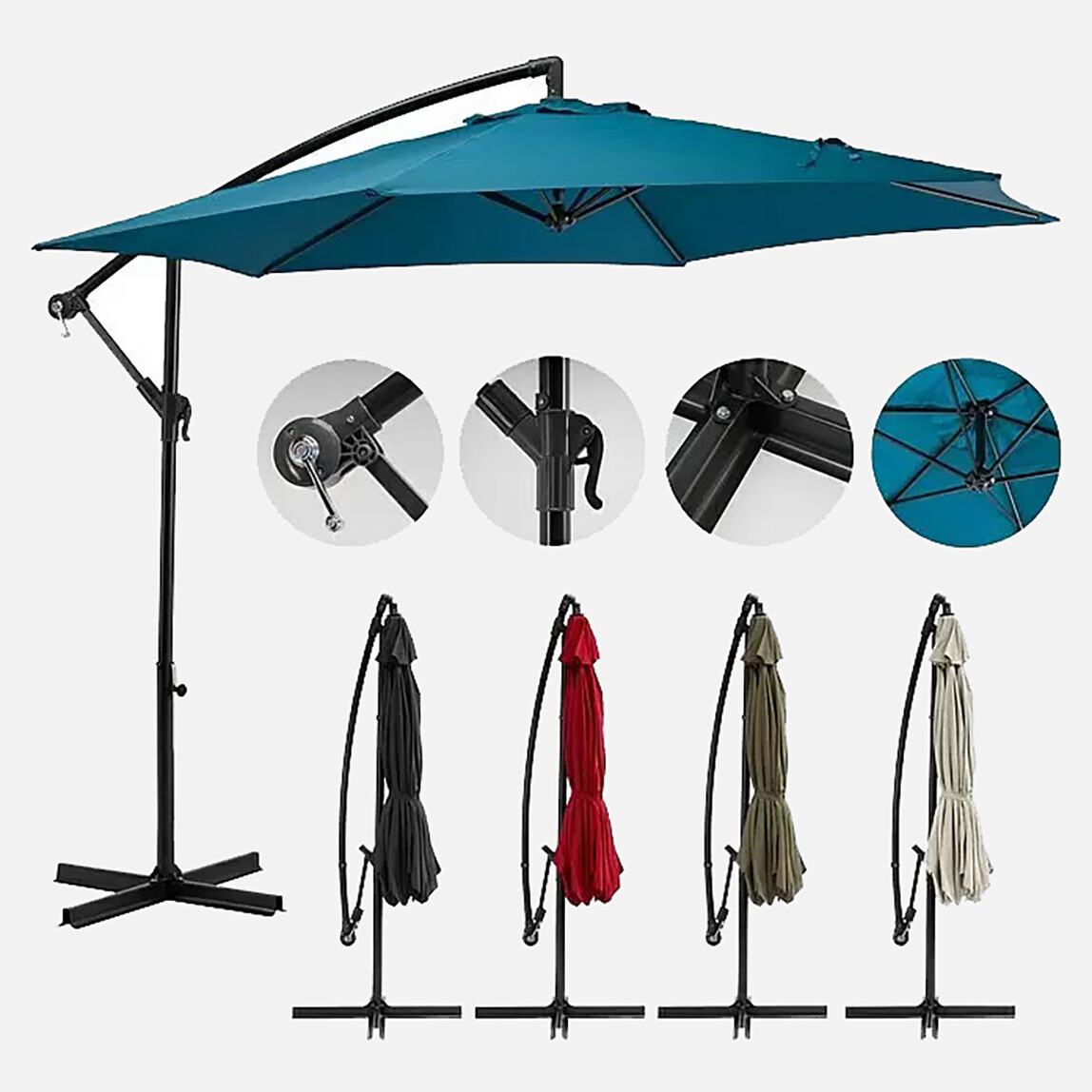    Sunfun Toscana Şemsiye Mavi 300 cm  