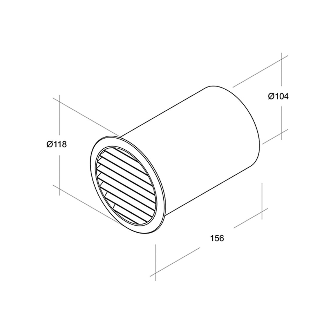    İlöz Yuvarlak Dış Duvar Izgara Beyaz  