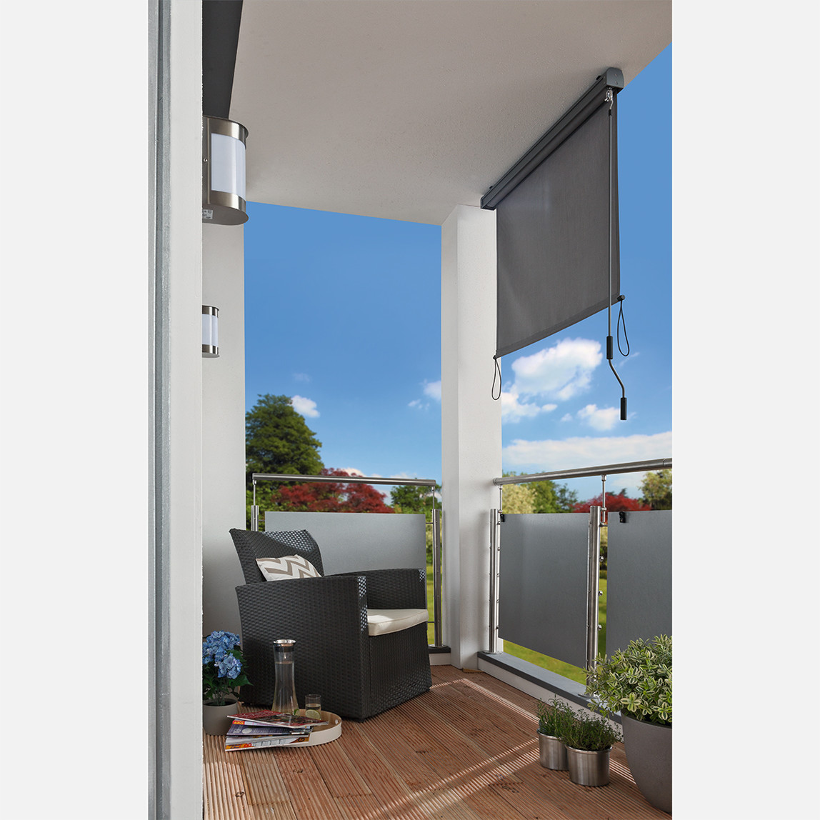    Sunfun Balkon Gölgelendirme Dikey Stor Tente Gri 