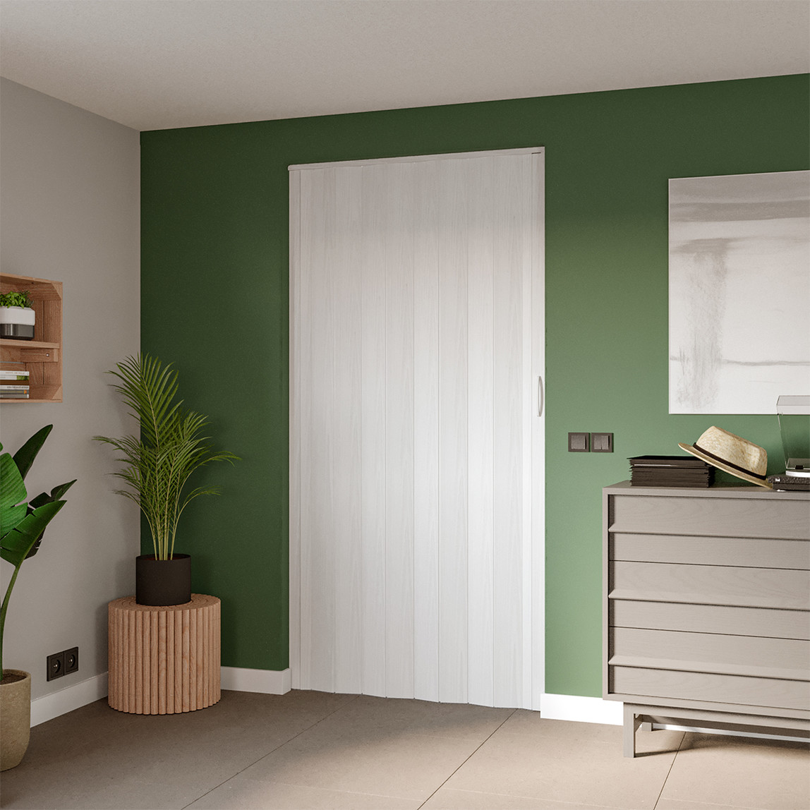    BAUHAUS Pvc Akordiyon Kapı Beyaz   