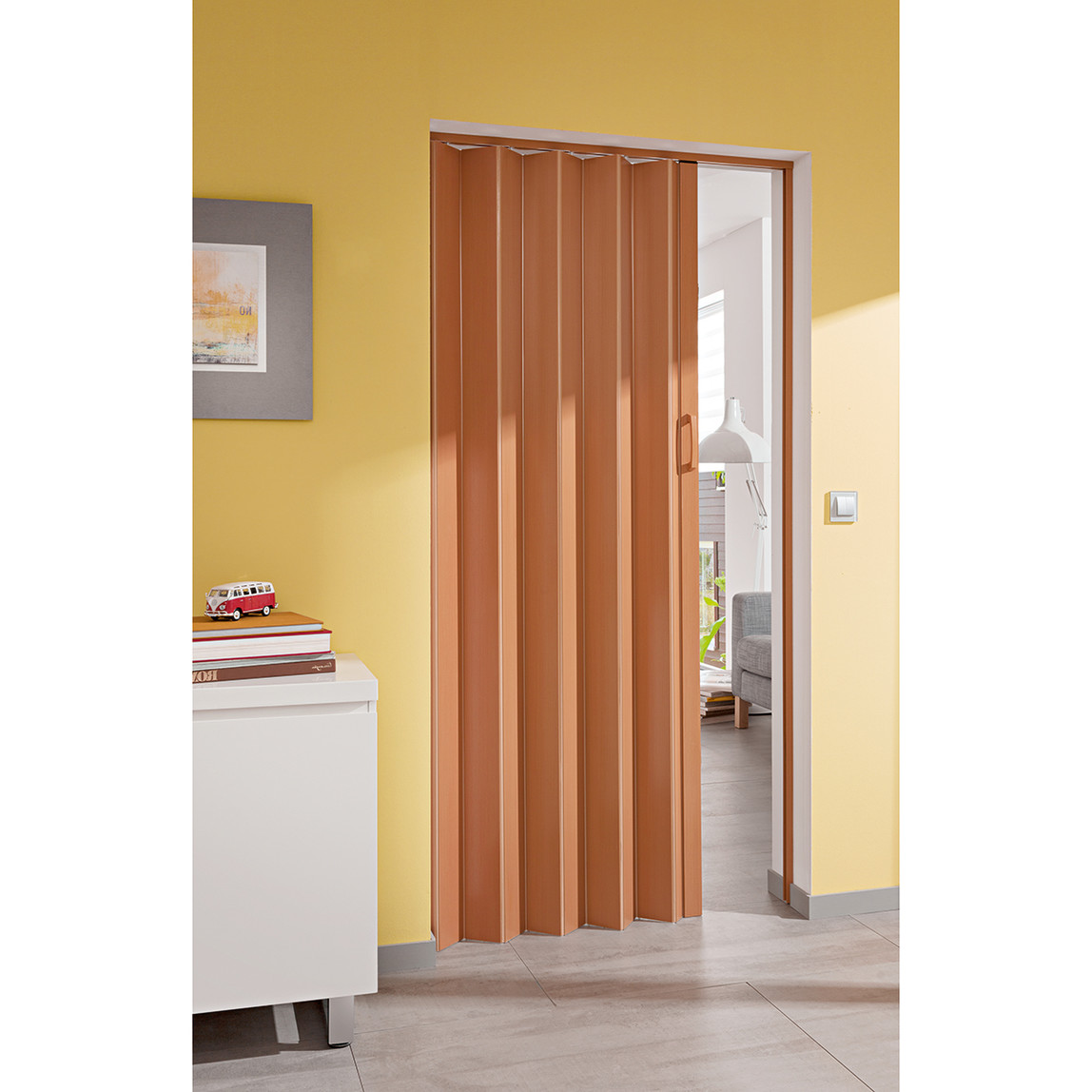    BAUHAUS Pvc Akordiyon Kapı Kayın  