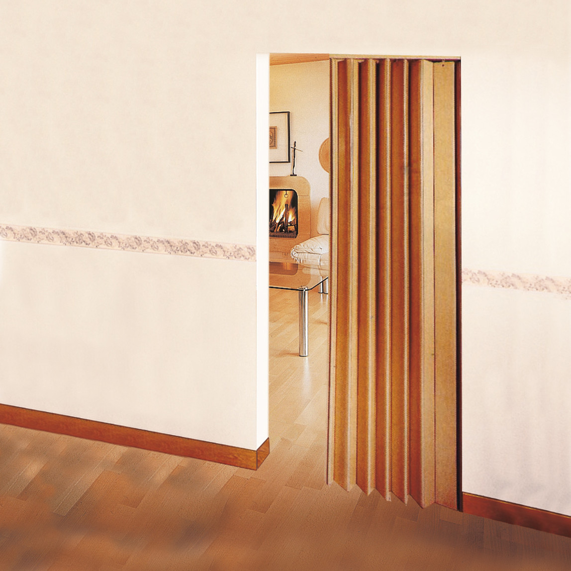    BAUHAUS Pvc Akordiyon Kapı Kayın  