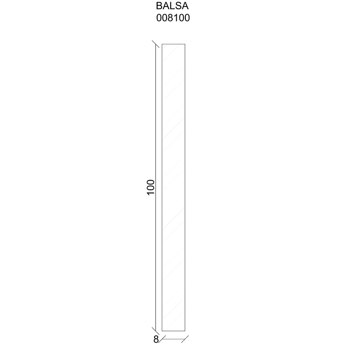    Neuhofer Balsa Ahşap Çıta  8x100 mm 100 cm 