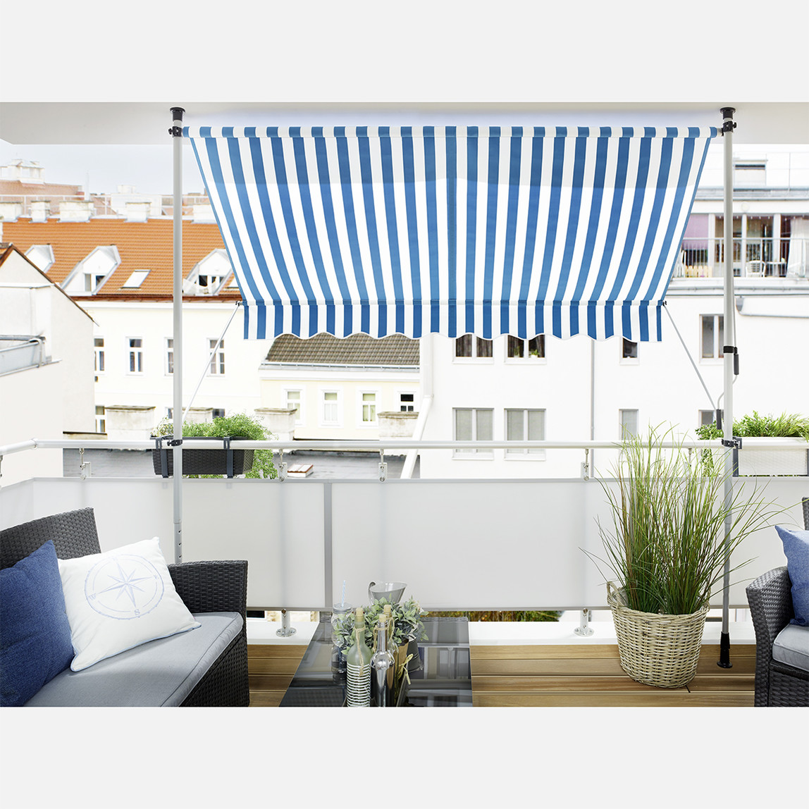   Sunfun Teleskopik Tente Mavi-Beyaz 250x130 cm  