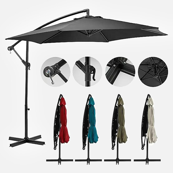 Sunfun Toscana Şemsiye Gri 300 cm 