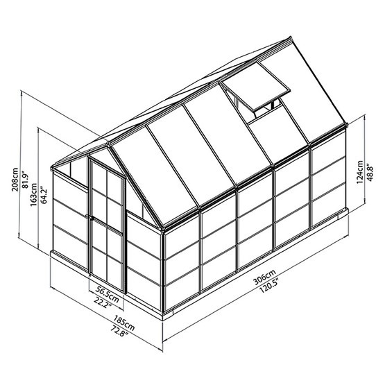 Palram Hibrit Sera 185x306x208cm 