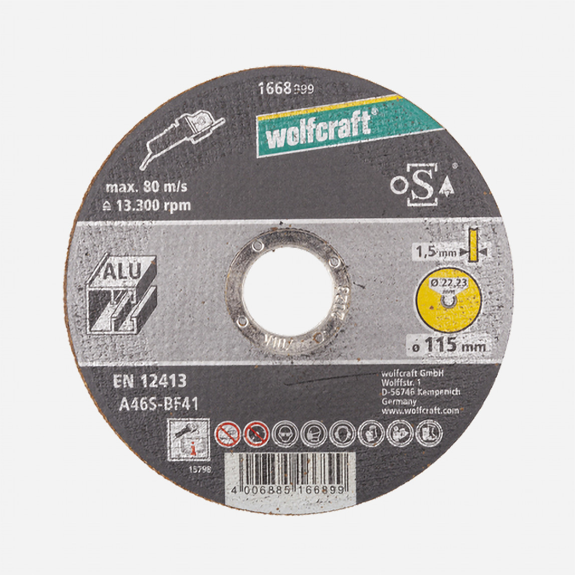    Wolfcraft Alüminyum Disk Ø125x1,5x22,2mm 