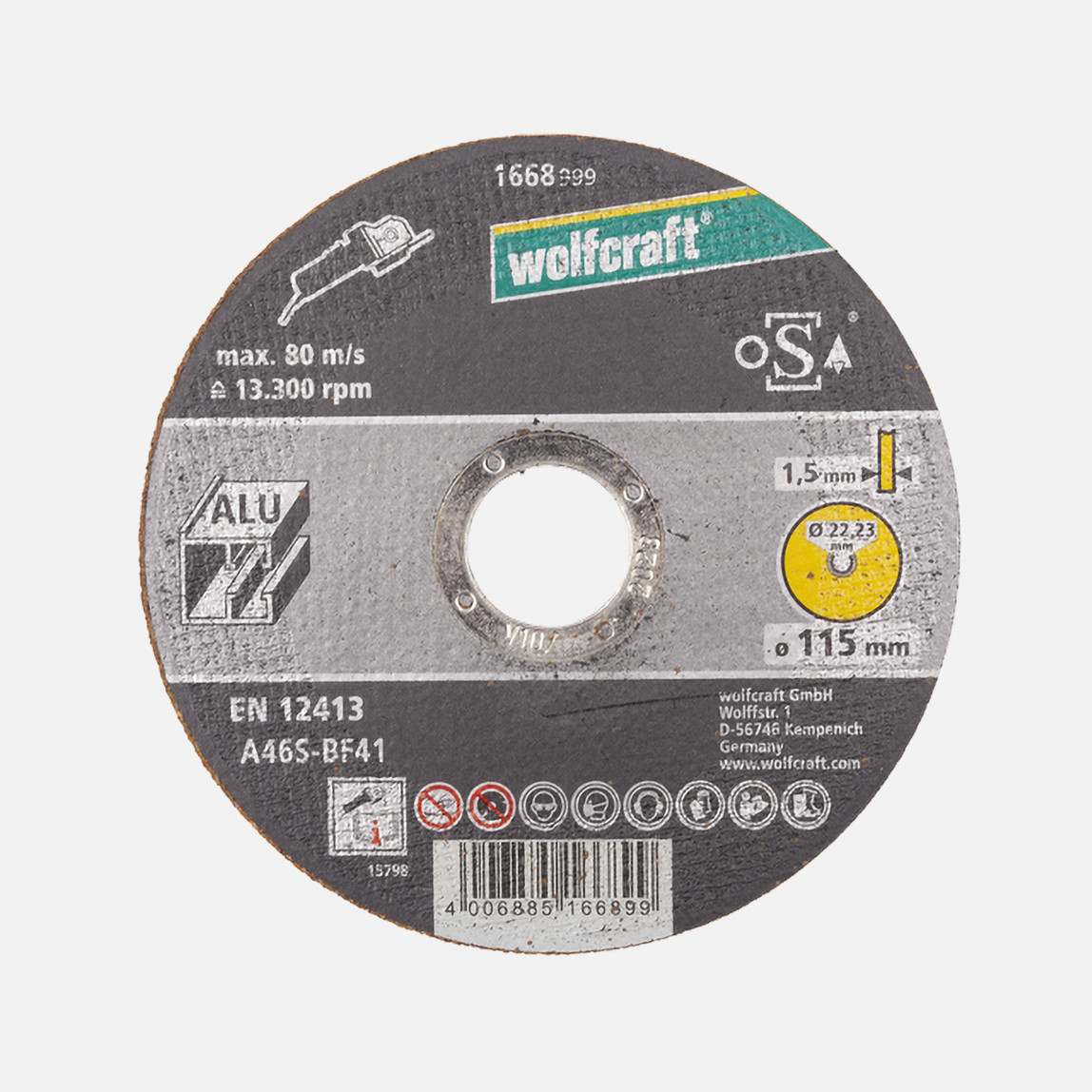    Wolfcraft Alüminyum Disk Ø115x1,5x22,2mm 