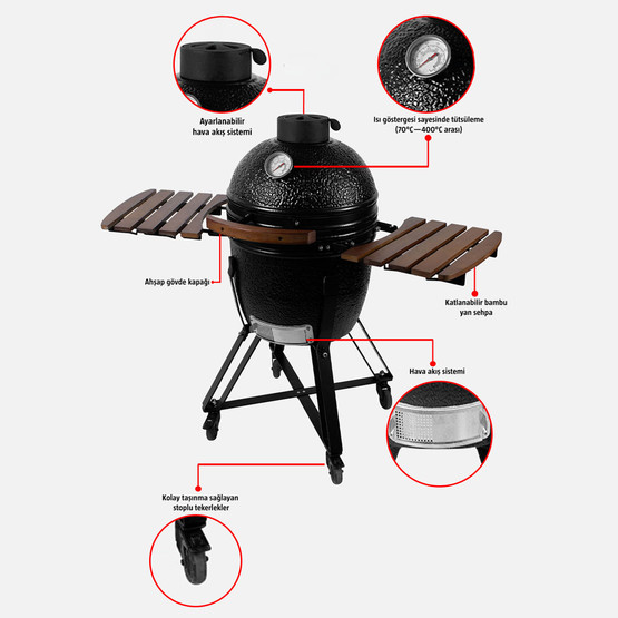 Kingstone Kamado Kömürlü Mangal 38 cm